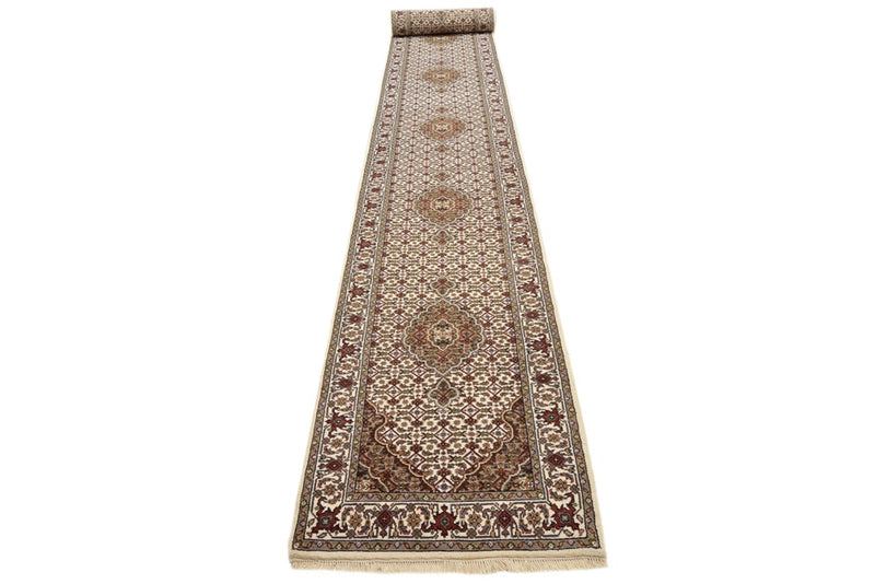 Runner Orientaliska mattor - Tabriz - 602 x 81 cm - ljusbeige