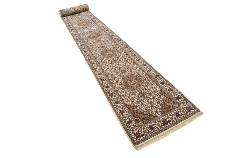 Runner Orientaliska mattor - Tabriz - 602 x 81 cm - ljusbeige