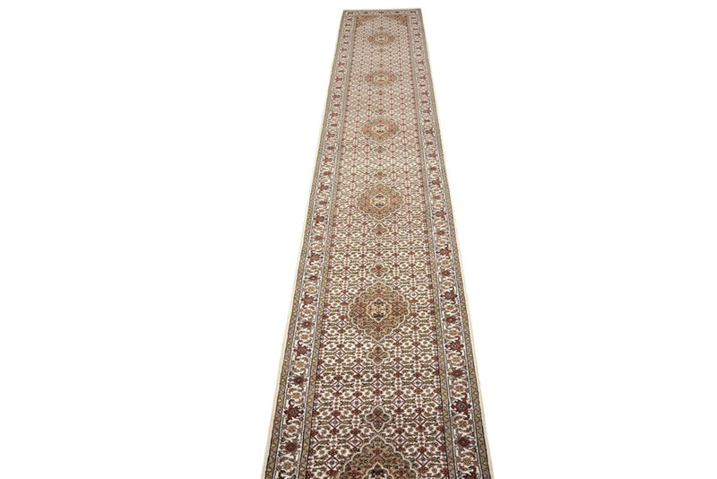 Runner Orientaliska mattor - Tabriz - 602 x 81 cm - ljusbeige
