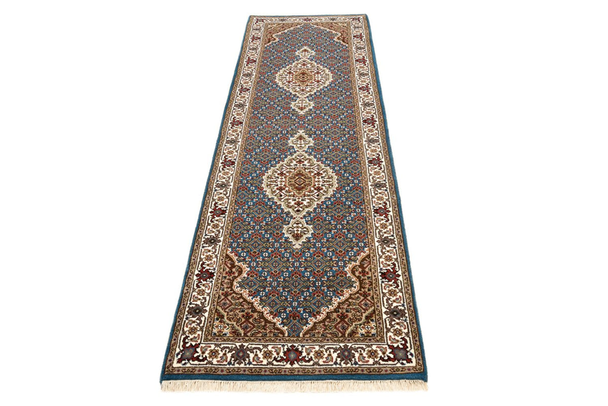Runner Orientaliska mattor - Tabriz - 244 x 75 cm - mörkblå