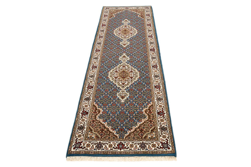 Runner Orientaliska mattor - Tabriz - 244 x 75 cm - mörkblå