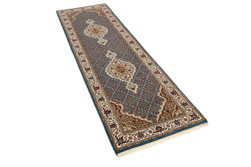 Runner Orientaliska mattor - Tabriz - 244 x 75 cm - mörkblå