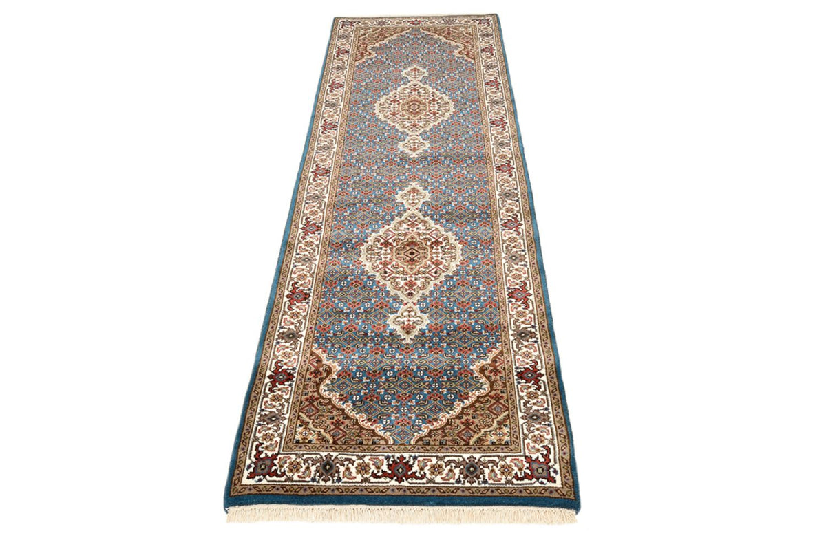 Runner Orientaliska mattor - Tabriz - 244 x 75 cm - mörkblå