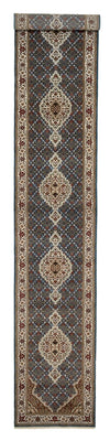 Runner Orientaliska mattor - Tabriz - 454 x 79 cm - mörkblå