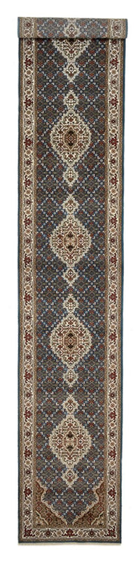 Runner Orientaliska mattor - Tabriz - 454 x 79 cm - mörkblå