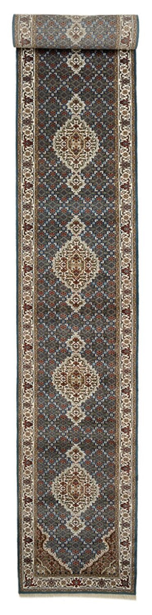 Runner Orientaliska mattor - Tabriz - 615 x 79 cm - mörkblå