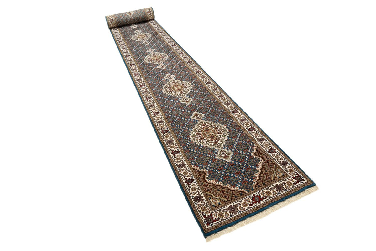 Runner Orientaliska mattor - Tabriz - 615 x 79 cm - mörkblå