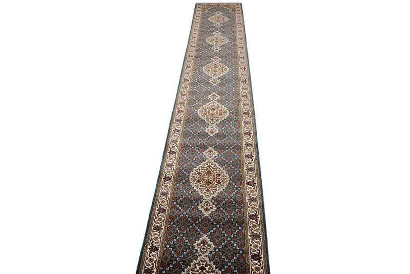 Runner Orientaliska mattor - Tabriz - 615 x 79 cm - mörkblå