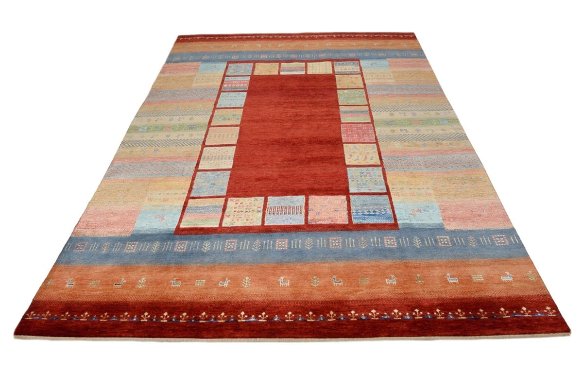 Gabbeh-mattan - Loribaft Indus - 299 x 203 cm - röd