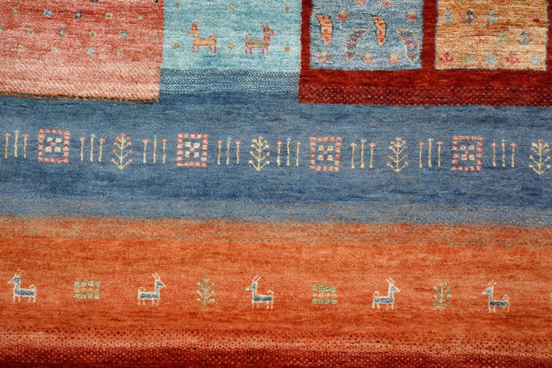 Gabbeh-mattan - Loribaft Indus - 302 x 253 cm - röd