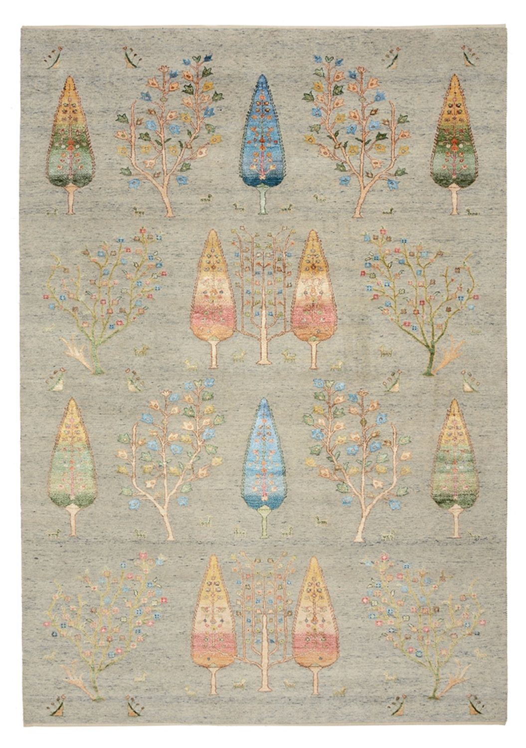 Gabbeh-mattan - Loribaft Indus - 295 x 206 cm - ljusgrå