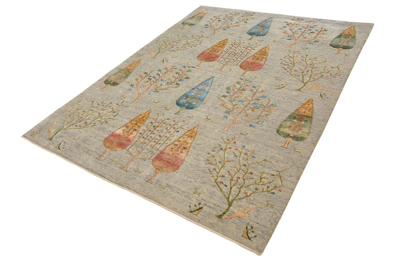 Gabbeh-mattan - Loribaft Indus - 241 x 173 cm - ljusgrå