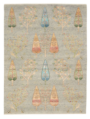 Gabbeh-mattan - Loribaft Indus - 204 x 155 cm - ljusgrå