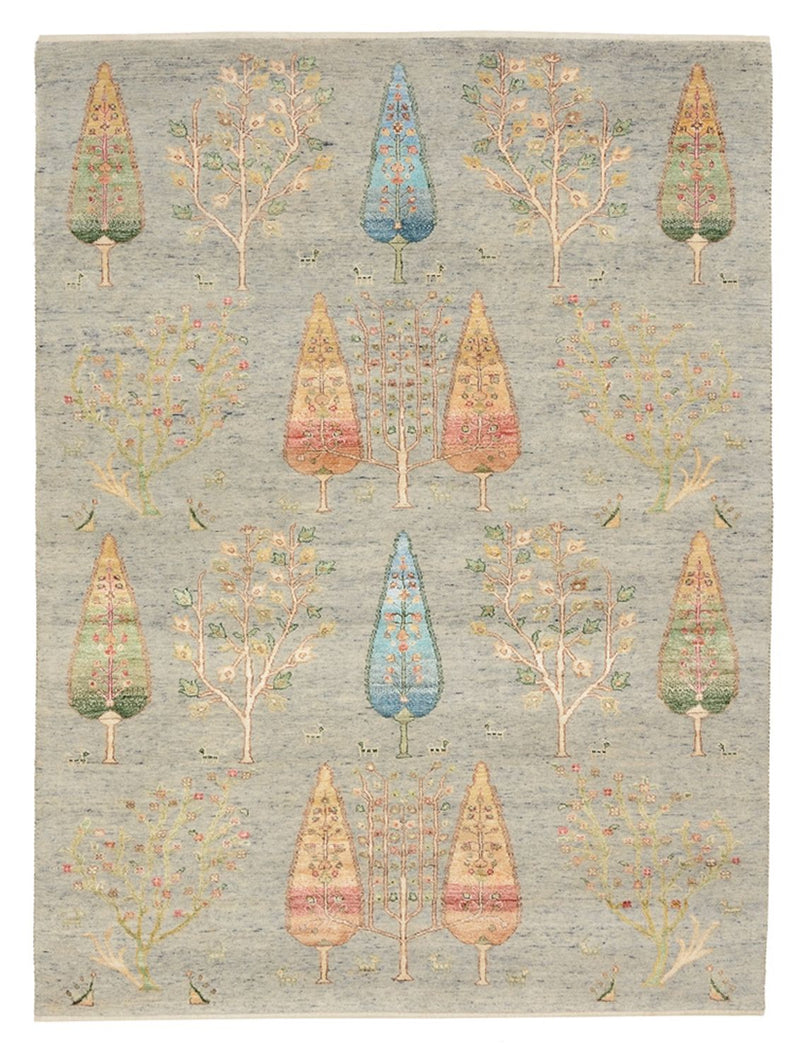 Gabbeh-mattan - Loribaft Indus - 204 x 155 cm - ljusgrå