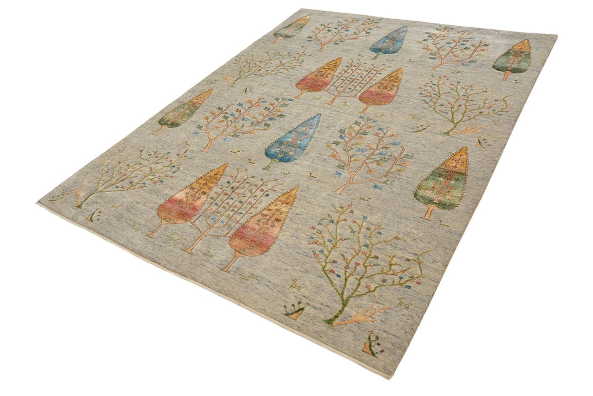 Gabbeh-mattan - Loribaft Indus - 204 x 155 cm - ljusgrå