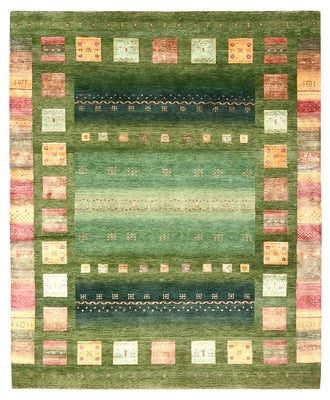 Gabbeh-mattan - Loribaft Indus - 303 x 250 cm - grön