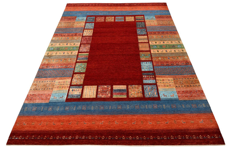 Gabbeh-mattan - Loribaft Indus - 299 x 207 cm - röd