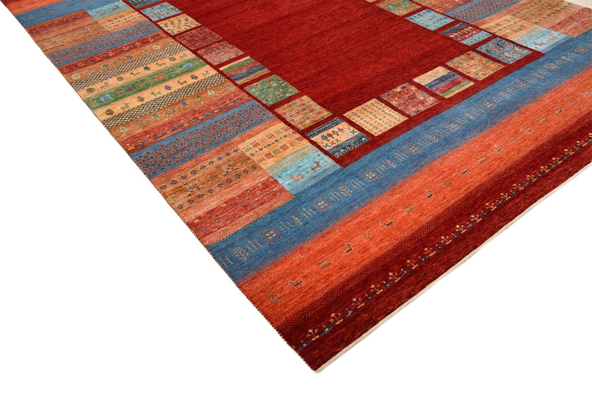 Gabbeh-mattan - Loribaft Indus - 299 x 207 cm - röd