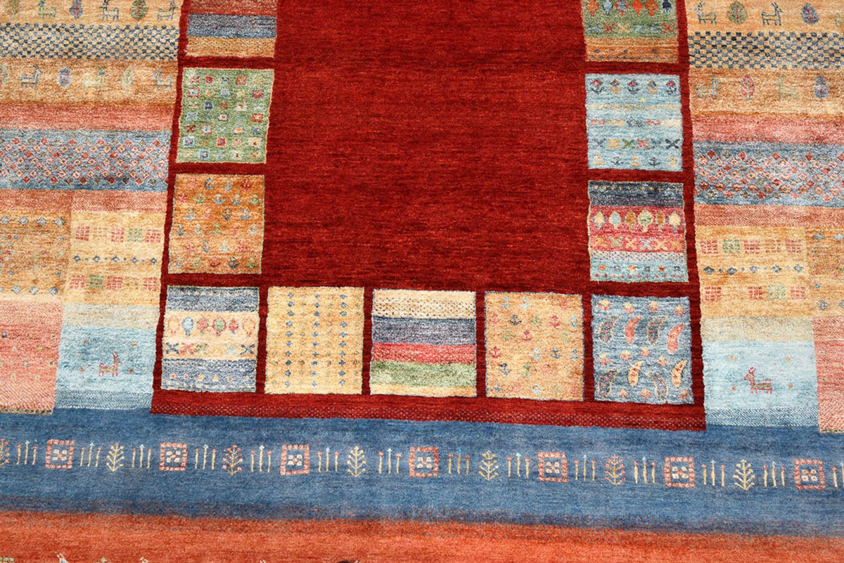 Gabbeh-mattan - Loribaft Indus - 299 x 207 cm - röd