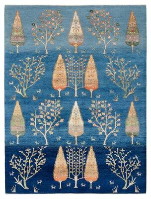 Gabbeh-mattan - Loribaft Indus - 204 x 155 cm - ljusblå