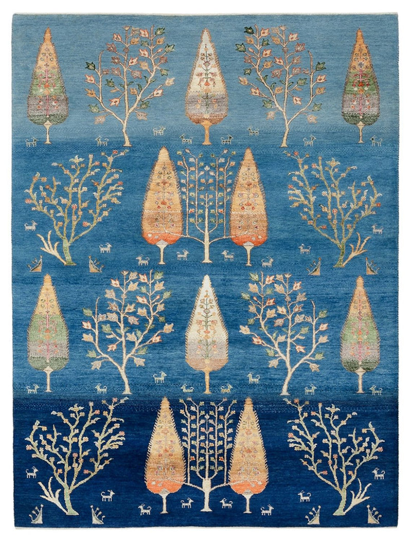 Gabbeh-mattan - Loribaft Indus - 204 x 155 cm - ljusblå