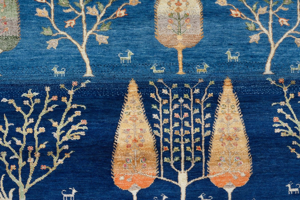 Gabbeh-mattan - Loribaft Indus - 204 x 155 cm - ljusblå