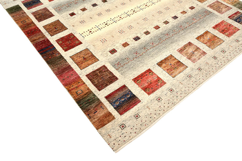 Gabbeh-mattan - Loribaft Indus kvadrat  - 205 x 204 cm - grädde