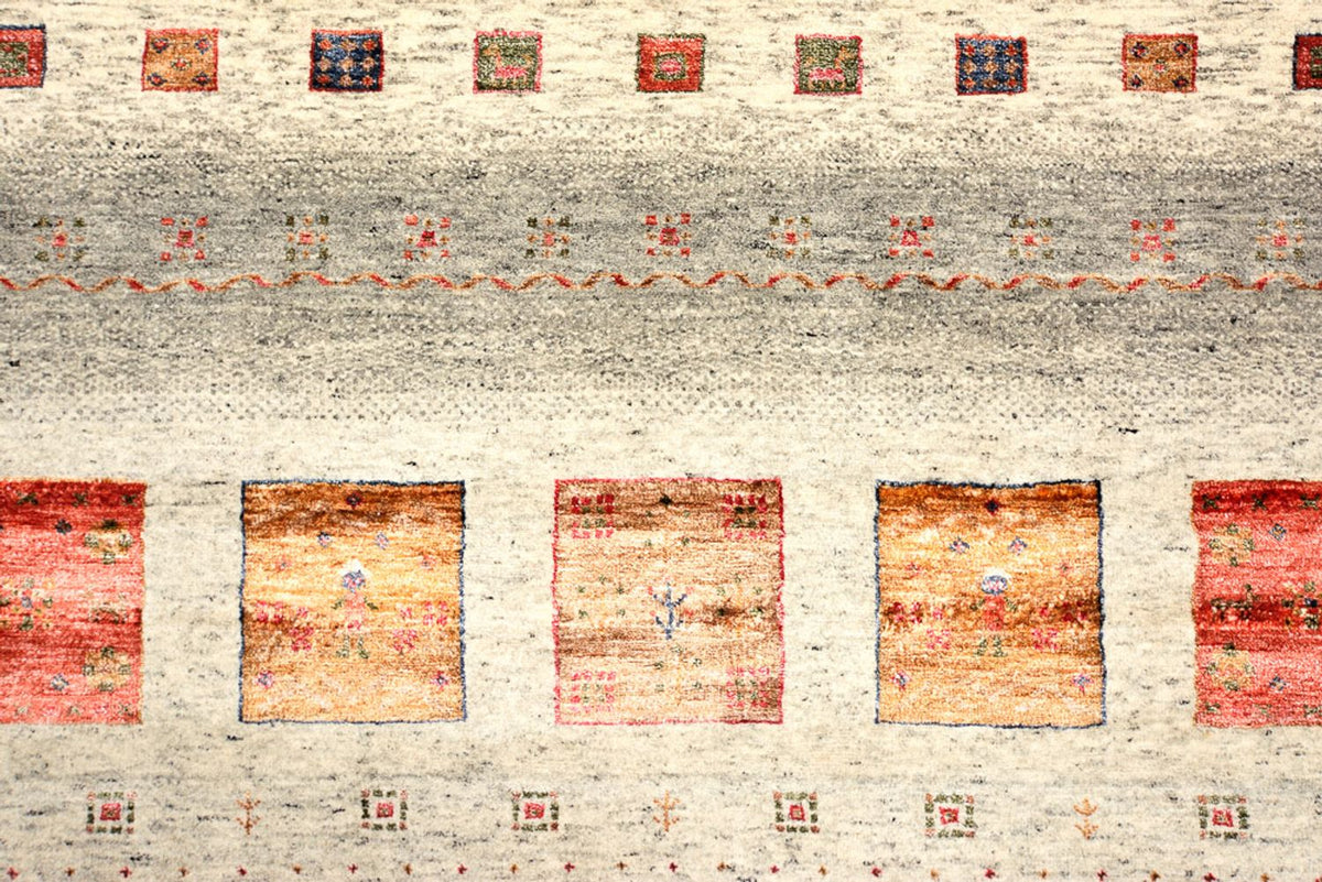 Gabbeh-mattan - Loribaft Indus kvadrat  - 205 x 204 cm - grädde