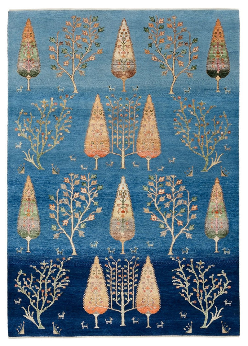 Gabbeh-mattan - Loribaft Indus - 206 x 150 cm - blå