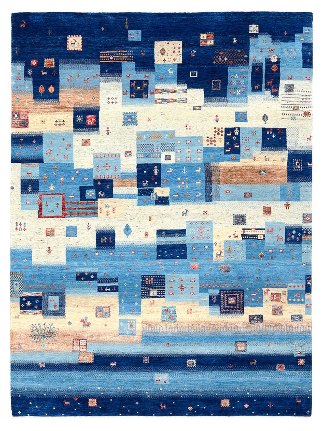 Gabbeh-mattan - Loribaft Indus - 239 x 177 cm - flerfärgad