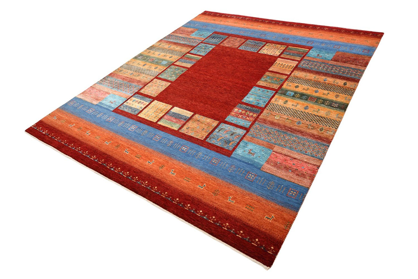 Gabbeh-mattan - Loribaft Indus - 249 x 206 cm - röd