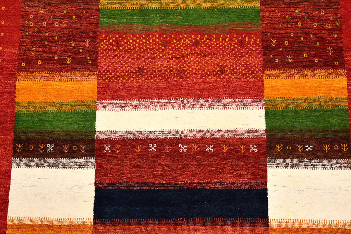 Gabbeh-mattan - Loribaft Indus - 259 x 203 cm - röd