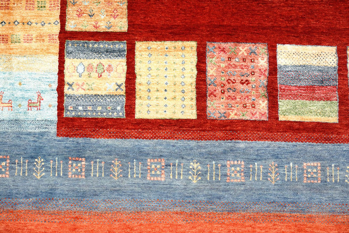 Gabbeh-mattan - Loribaft Indus - 336 x 250 cm - röd