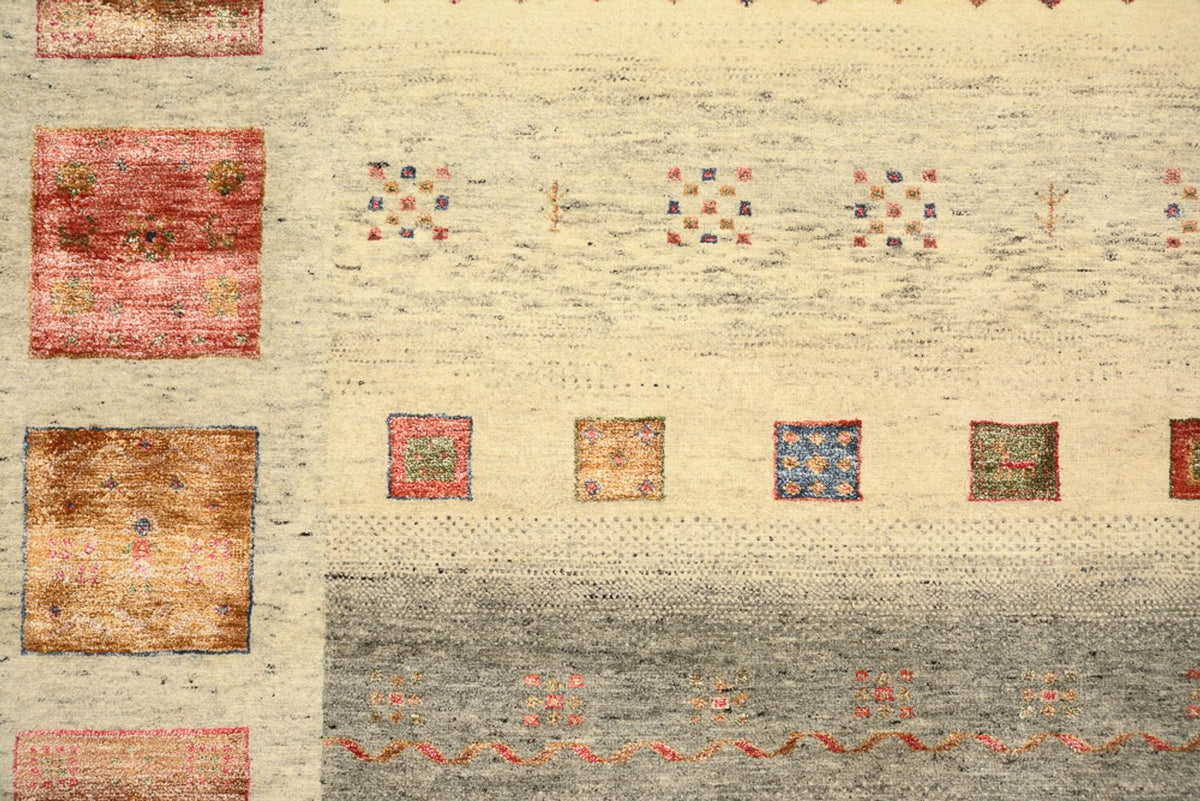 Gabbeh-mattan - Loribaft Indus kvadrat  - 254 x 251 cm - ljusbeige