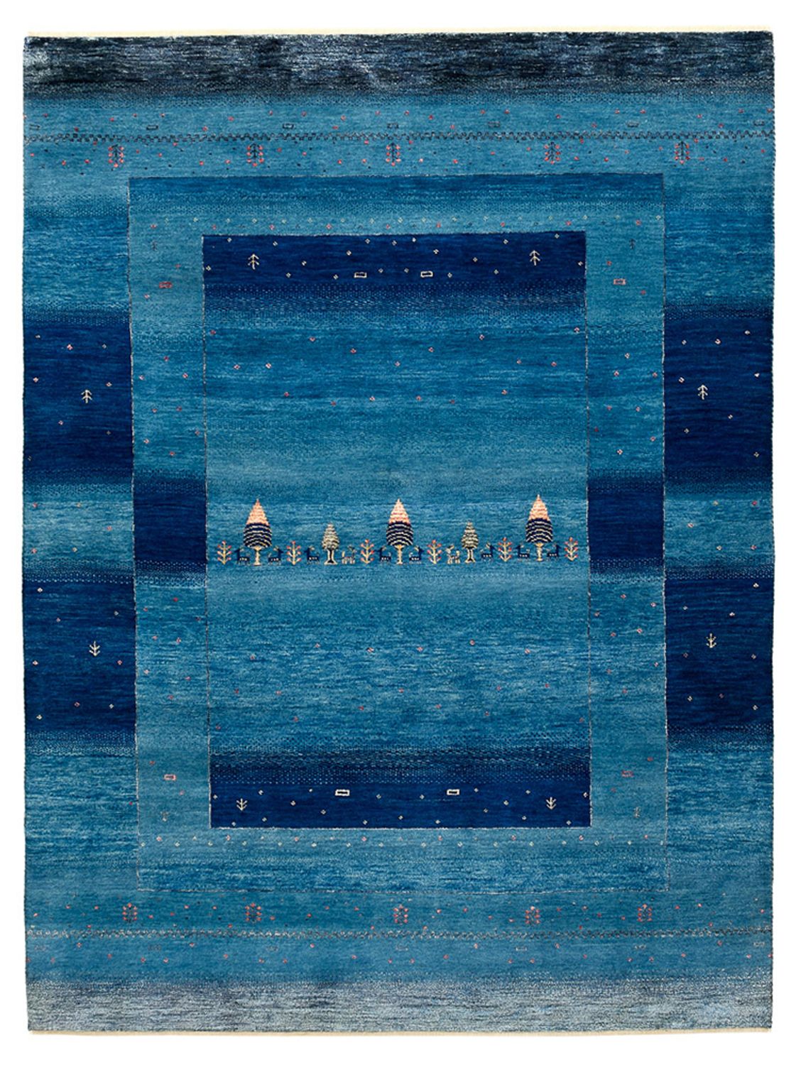 Gabbeh-mattan - Loribaft Indus - 201 x 152 cm - havsblått