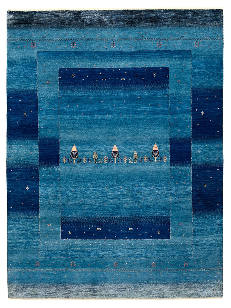 Gabbeh-mattan - Loribaft Indus - 201 x 152 cm - havsblått