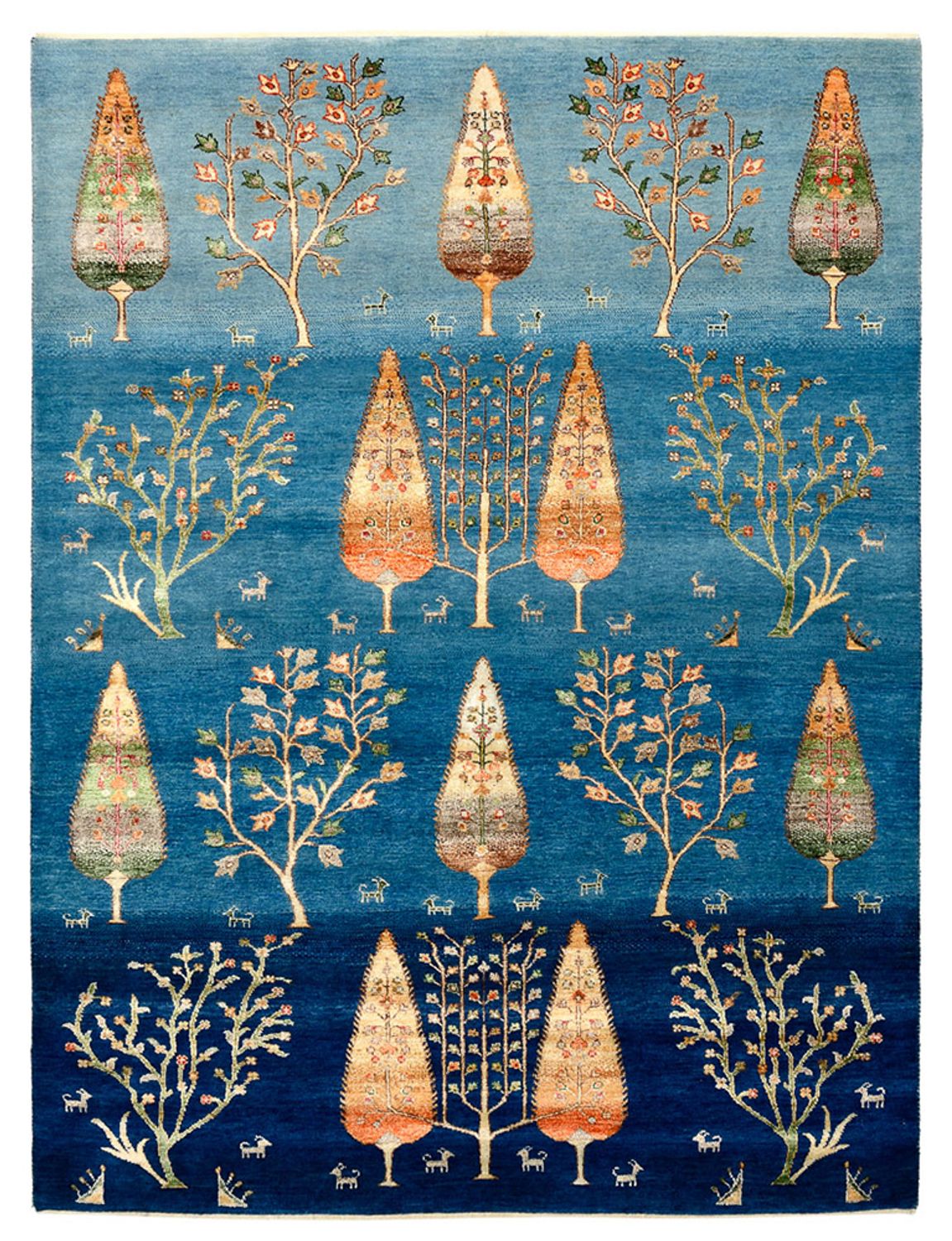 Gabbeh-mattan - Loribaft Indus - 203 x 155 cm - havsblått