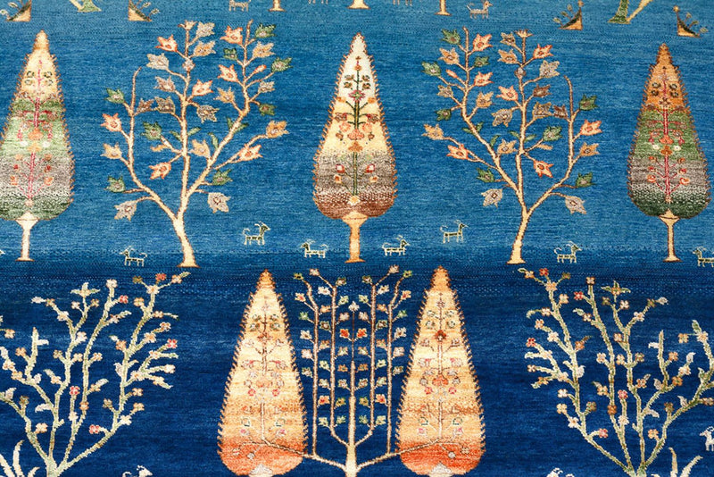 Gabbeh-mattan - Loribaft Indus - 203 x 155 cm - havsblått