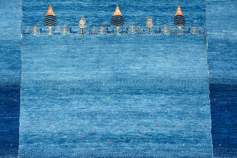 Gabbeh-mattan - Loribaft Indus - 294 x 205 cm - havsblått