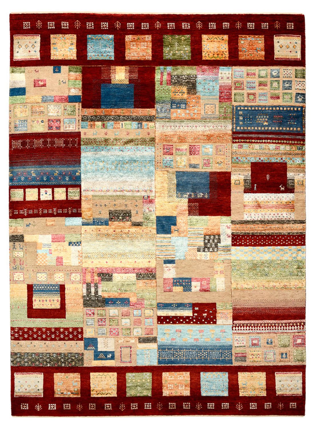 Gabbeh-mattan - Loribaft Indus - 240 x 178 cm - flerfärgad