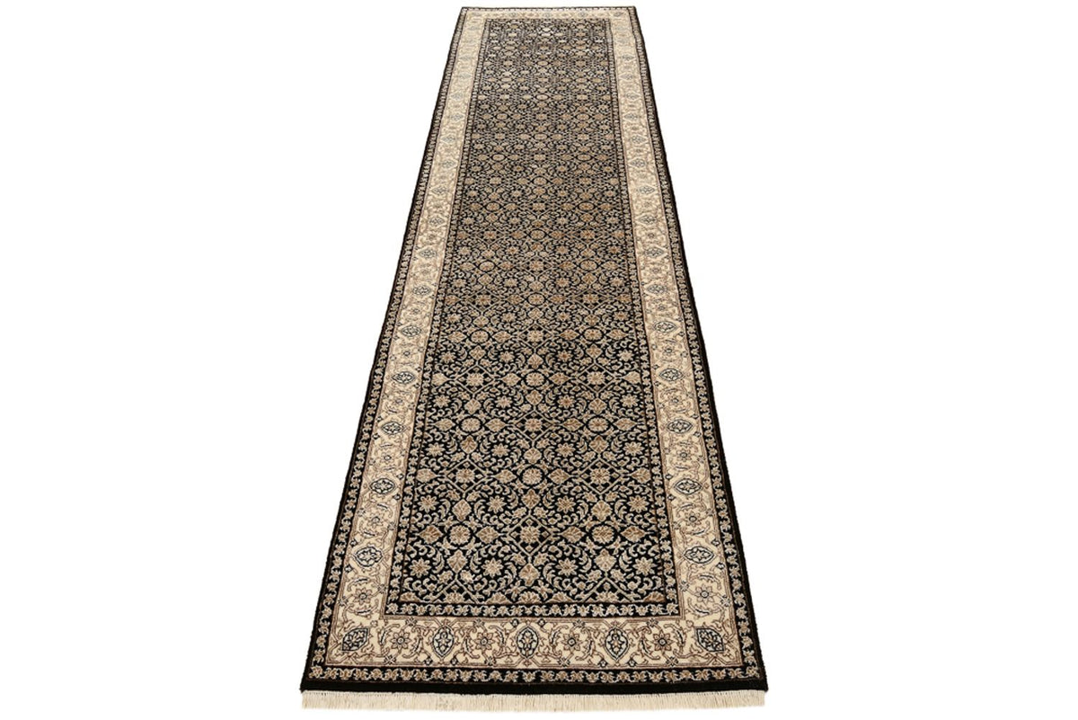 Runner Orientaliska mattor - Bijar - Indus - 304 x 83 cm - mörk beige