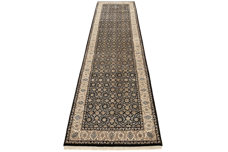 Runner Orientaliska mattor - Bijar - Indus - 304 x 83 cm - mörk beige