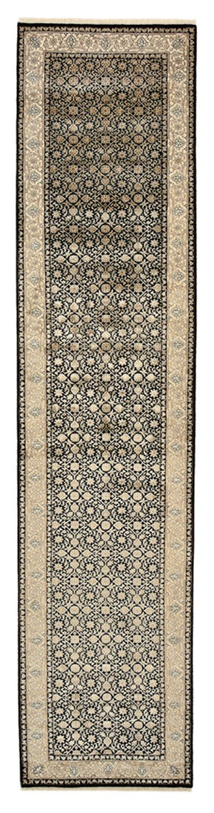 Runner Orientaliska mattor - Bijar - Indus - 368 x 83 cm - mörk beige