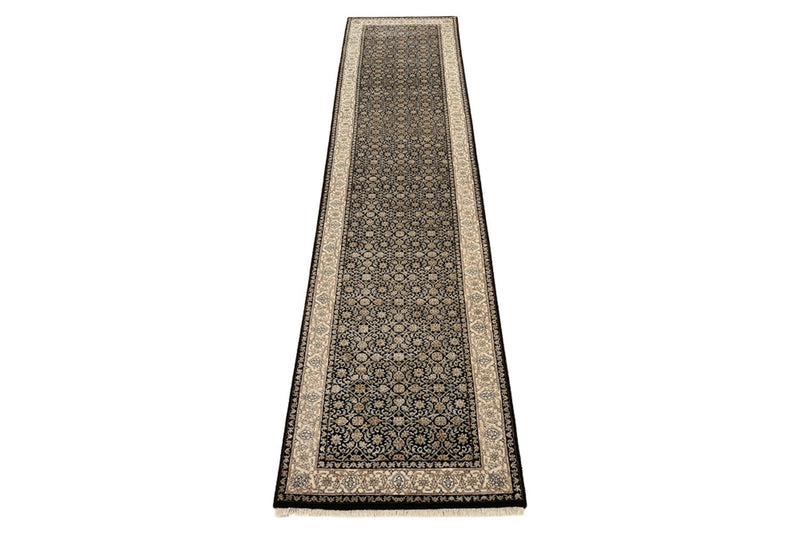 Runner Orientaliska mattor - Bijar - Indus - 368 x 83 cm - mörk beige