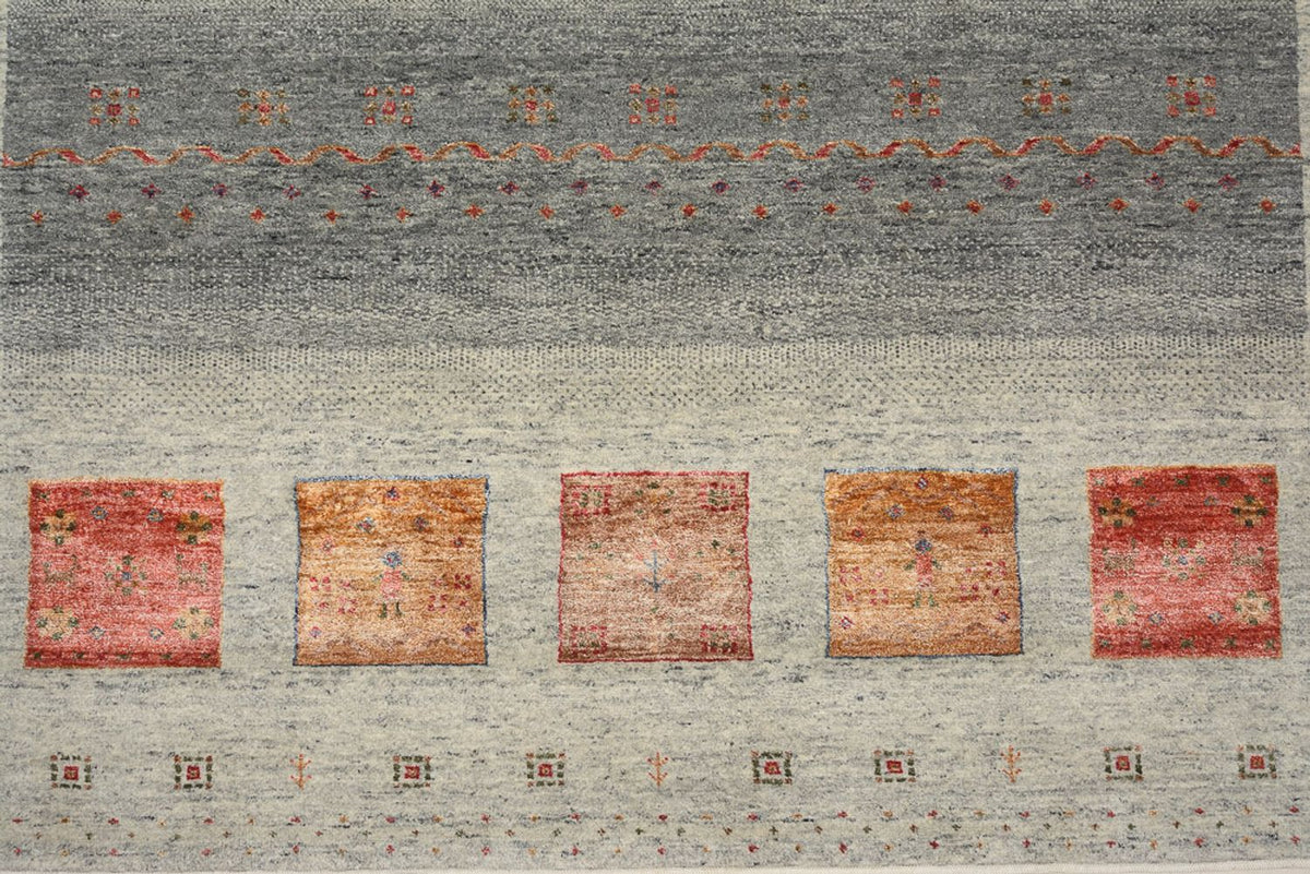 Gabbeh-mattan - Loribaft Indus - 304 x 208 cm - mörk beige