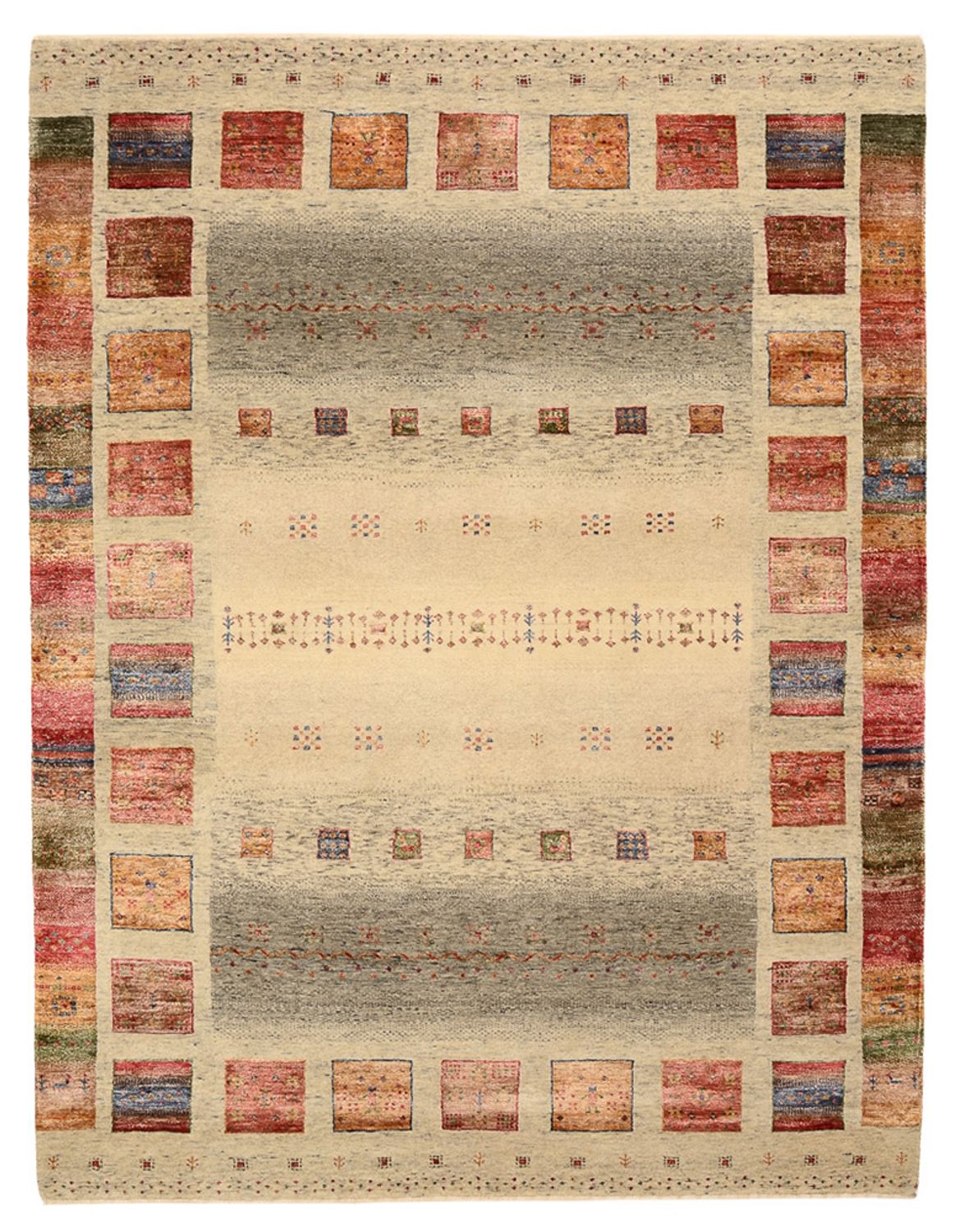 Gabbeh-mattan - Loribaft Indus - 207 x 158 cm - mörk beige