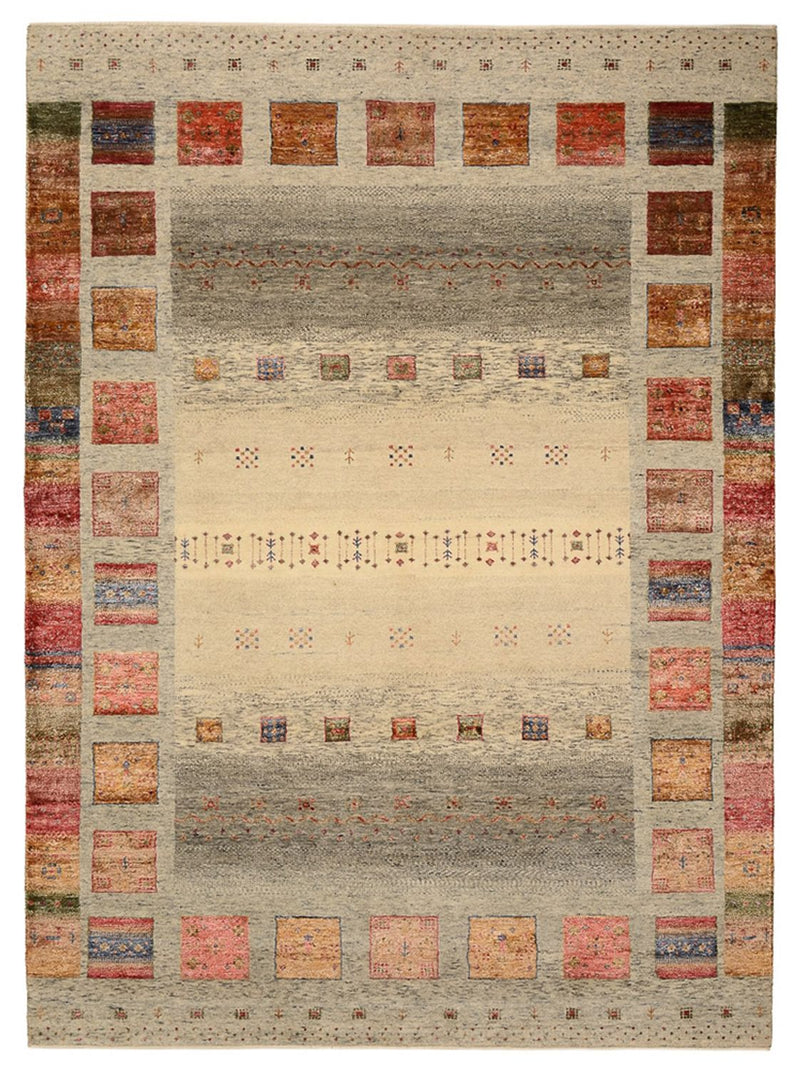 Gabbeh-mattan - Loribaft Indus - 242 x 177 cm - mörk beige