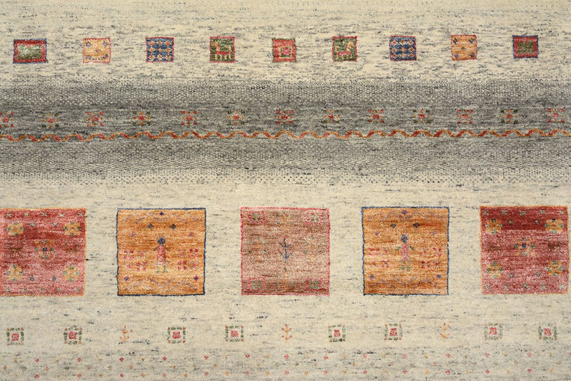 Gabbeh-mattan - Loribaft Indus kvadrat  - 206 x 204 cm - mörk beige