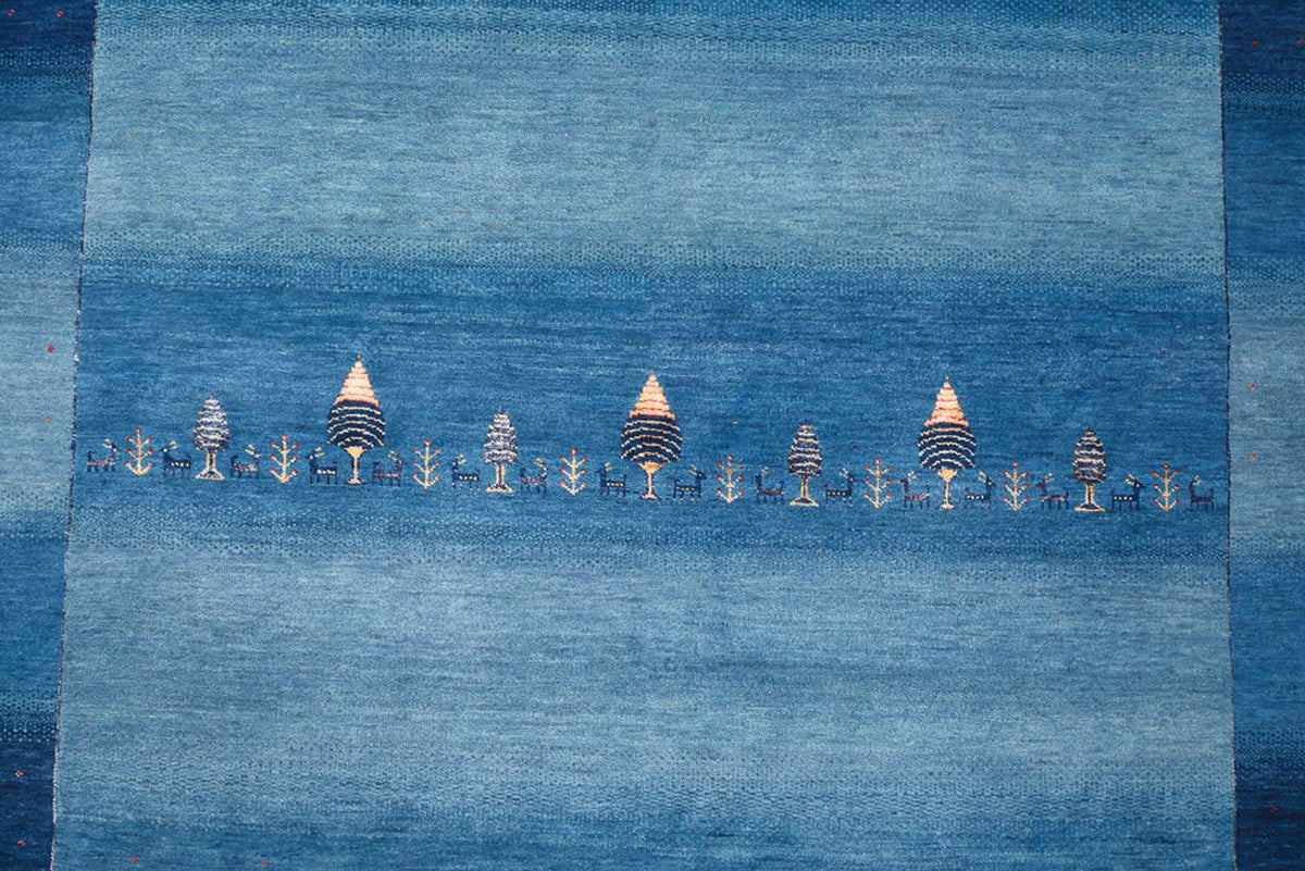 Gabbeh-mattan - Loribaft Indus - 345 x 247 cm - havsblått