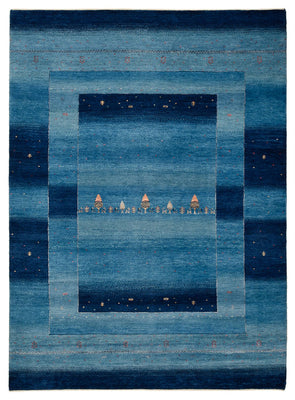 Gabbeh-mattan - Loribaft Indus - 235 x 169 cm - havsblått